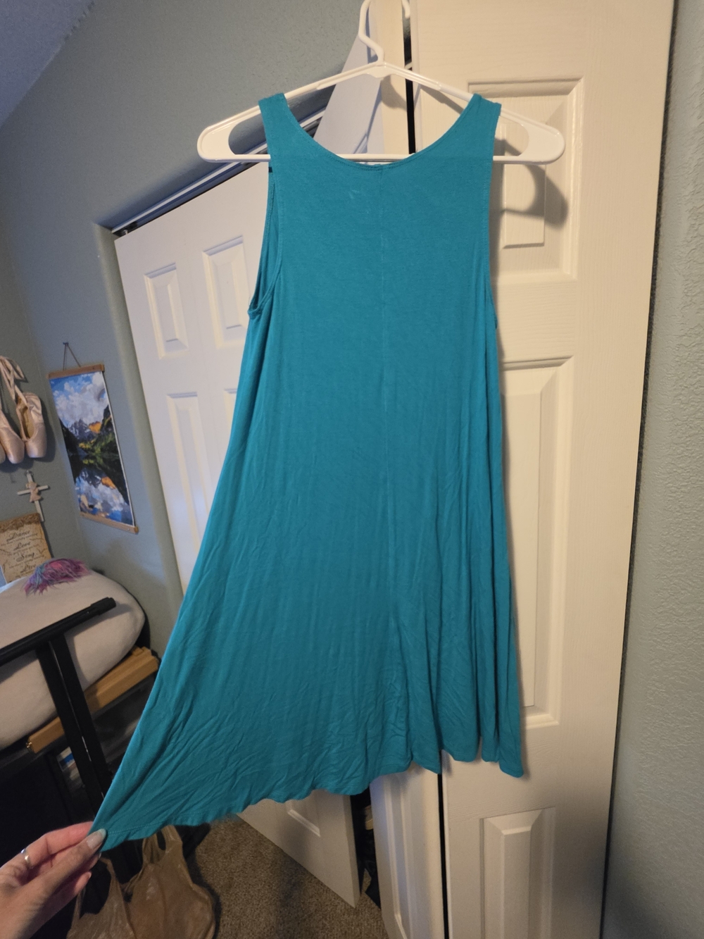Sleeveless Teal Swing Tank Dress